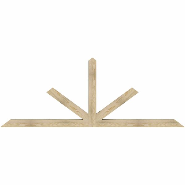 Ekena Millwork Saratoga Rough Sawn Timber Gable Bracket, Douglas Fir, 96"W x 36"H x 4"D x 4"F, 9/12 Pitch GBW096X36X0404SAR00RDF - main